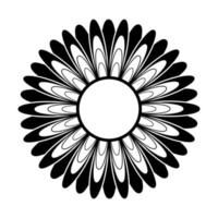 Black and white silhouette of a flower in an abstract style vector
