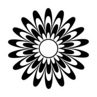 Black and white silhouette of a flower in an abstract style vector