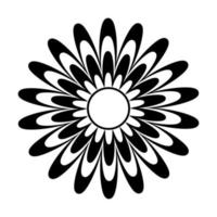 Black and white silhouette of a flower in an abstract style vector