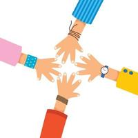 Conceptual Team Symbol Of Hands vector