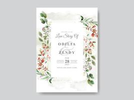 Romantic Floral Wedding Invitation Card vector