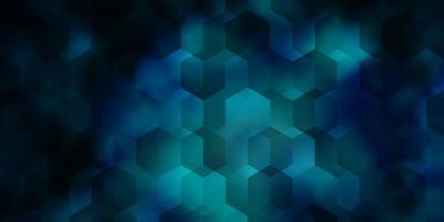 Dark BLUE vector texture with colorful hexagons.