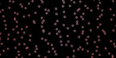 Dark Pink vector texture with beautiful stars.