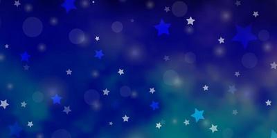 Dark Pink, Blue vector backdrop with circles, stars.