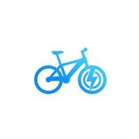 Electric bicycle icon, e-bike isolated on white, vector