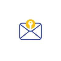 encrypted message, incoming mail icon on white vector