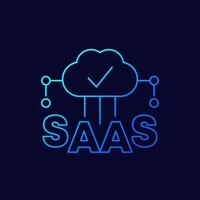 Saas line icon, Software as a service vector