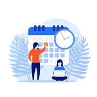 set a deadline, time management concept vector