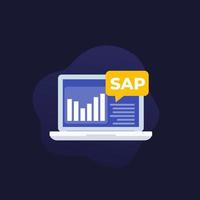 sap, icono de vector de software de automatización empresarial