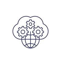 cloud and network line icon vector