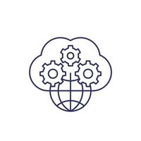 cloud and network line icon vector