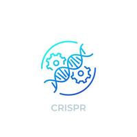 crispr, icono de edición del genoma, vector de línea