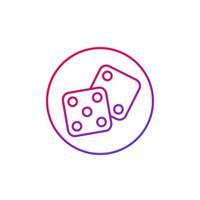 Dice line icon on white vector