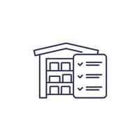 inventory, warehouse and logistics line icon vector