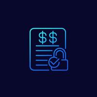 fixed costs icon, line design vector