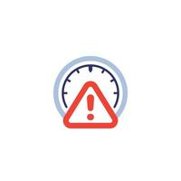 meter and warning icon on white vector