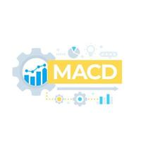 indicador macd, diseño de vector de divergencia de convergencia de media móvil