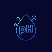 ph icon with a drop, line vector