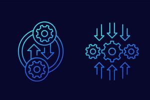 Integration or optimization line icons, vector