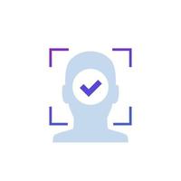 facial recognition icon, biometric face scanning vector