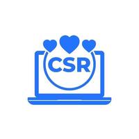 CSR, corporate social responsibility vector icon