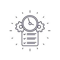 deadline, completed task line icon vector