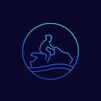 Jet ski line icon, vector