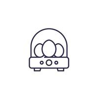 incubator with eggs, line icon vector