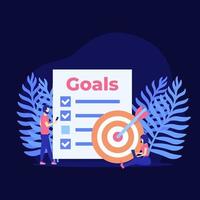 Goals and planning vector illustration with people