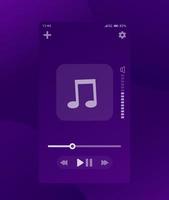 Music player interface, mobile ui design vector