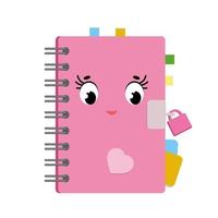 lindo cuaderno de dibujos animados vector