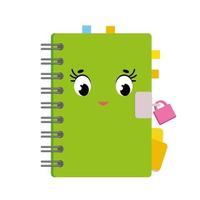 lindo cuaderno de dibujos animados vector