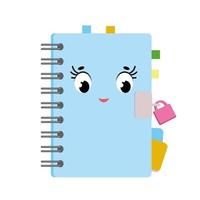 lindo cuaderno de dibujos animados vector