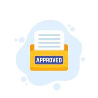 approved documents, folder vector icon