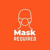 mask required sign with line icon, vector