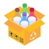 Recycling Box and Reprocess vector