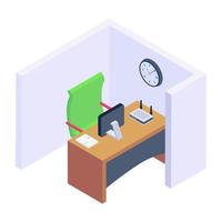 espacio de trabajo y cabina de oficina vector