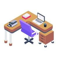 espacio de trabajo y cabina de oficina vector