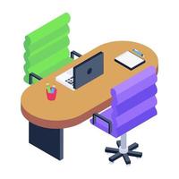 Working Area  and Office Table vector