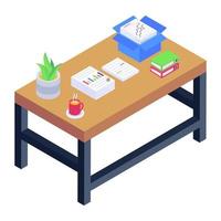 Office Table and Work Station vector