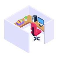 espacio de trabajo y cabina de oficina vector