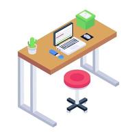 espacio de trabajo y cabina de oficina vector