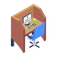 espacio de trabajo y cabina de oficina vector