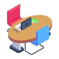 Working Area  and Office Table vector