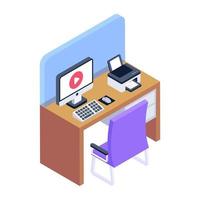 Workspace and Office  Cabin vector