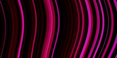 Dark Pink vector background with curved lines.