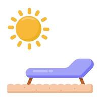 Sunbed and lounger vector