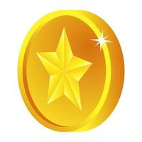 Gold  Star Coin vector