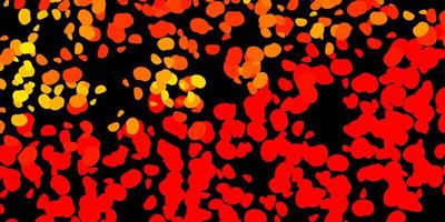 Dark red, yellow vector texture with memphis shapes.