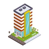 Plaza Building and Mall vector